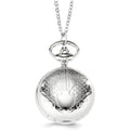 Charles Hubert Women's Chrome Tone Floral Scroll Design Necklace Watch