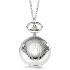 Charles Hubert Women's Chrome Tone Floral Scroll Design Necklace Watch
