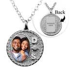 Fancy Round Border with Initials and Cubic Zirconias Oval Shape Photo