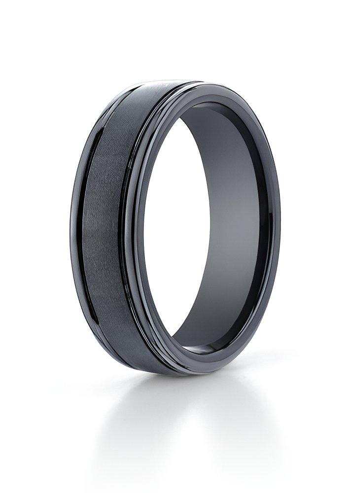 Black Ceramic (Seranite) Comfort-Fit Approx. 0.24 Inch Wedding Band