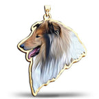 Collie Dog Color Portrait Charm or Pendant