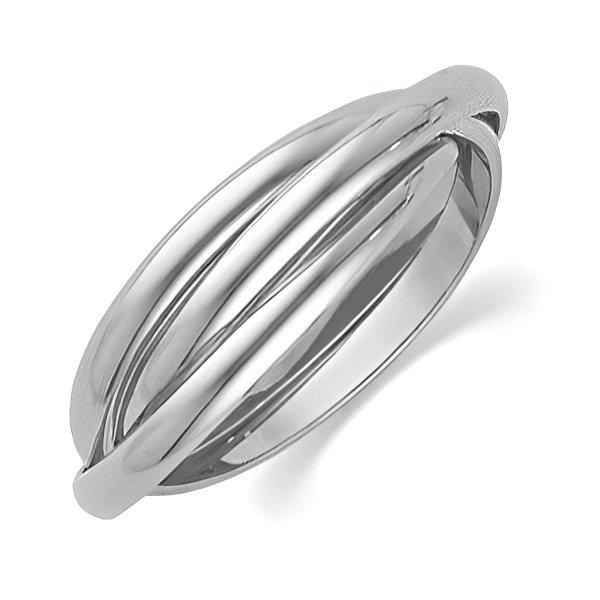 14K White Gold Polished Rolling Ring Wedding Band