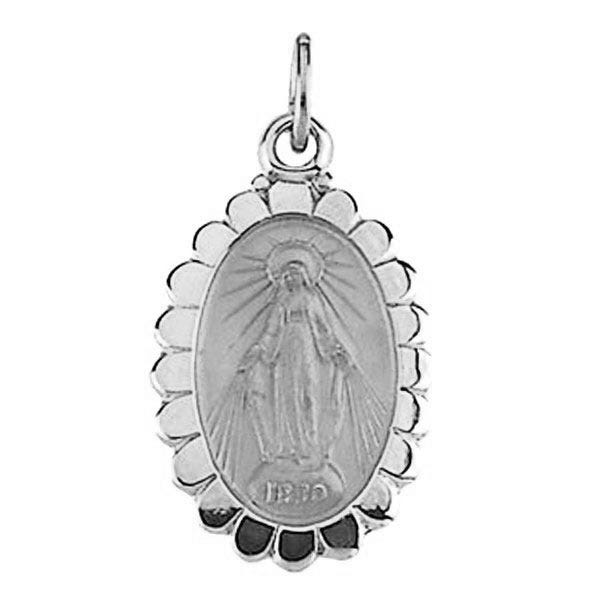 14K Gold Oval Miraculous Medal