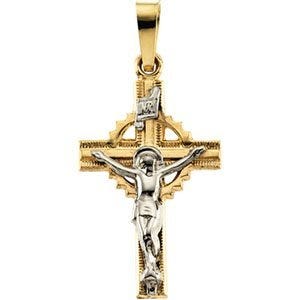 Two-Tone Crucifix Pendant