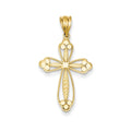 14K Budded Cross Pendant