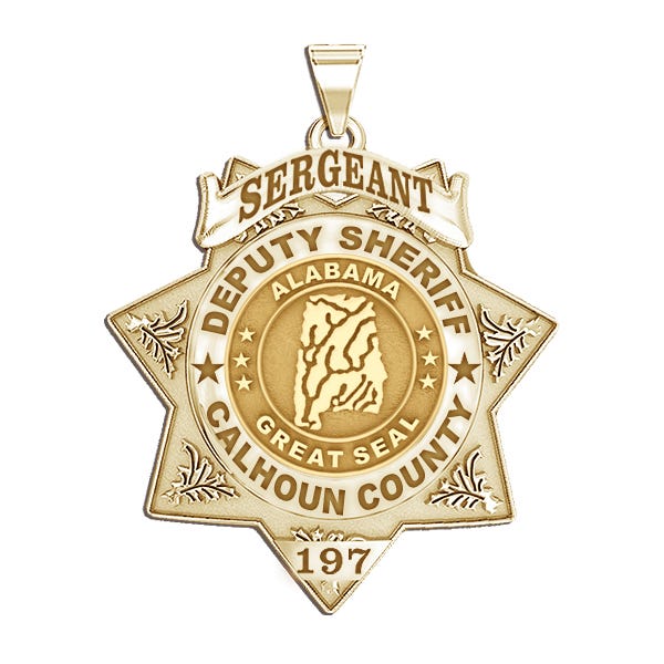 Personalized 7-Point Star Alabama Sheriff Badge with Rank, Number & Dept.