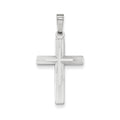 14K White Gold Brushed And Polished Latin Cross Pendant