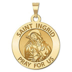 Saint Ingrid Round Religious Medal