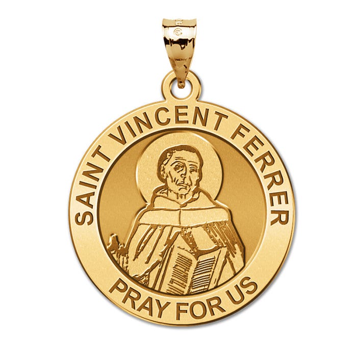 Saint Vincent Ferrer Round Religious Medal