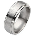 Titanium Grooved Edge Approx. 0.31 Inch Satin and Polished Wedding Band