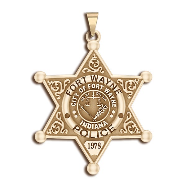 Personalized Fort Wayne Indiana Police Badge with Your Number