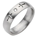 Titanium Cross Approx. 0.24 Inch Diamond Brushed Wedding Band