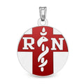 Sterling Silver RN Pendant W/ Red Enamel