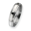 Titanium Ridged-Edge Approx. 0.20 Inch Polished Wedding Band