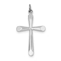 Rhodium Plated Polished Cross Pendant