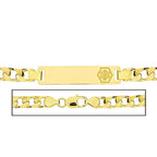 Solid 14K Yellow Gold Men's Curb Link Medical ID Bracelet