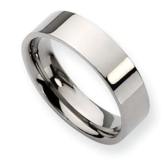 Titanium Polished Flat Approx. 0.24 Inch Wedding Band