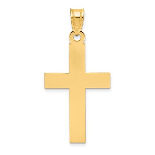 14K Yellow Gold Polished Cross Charm