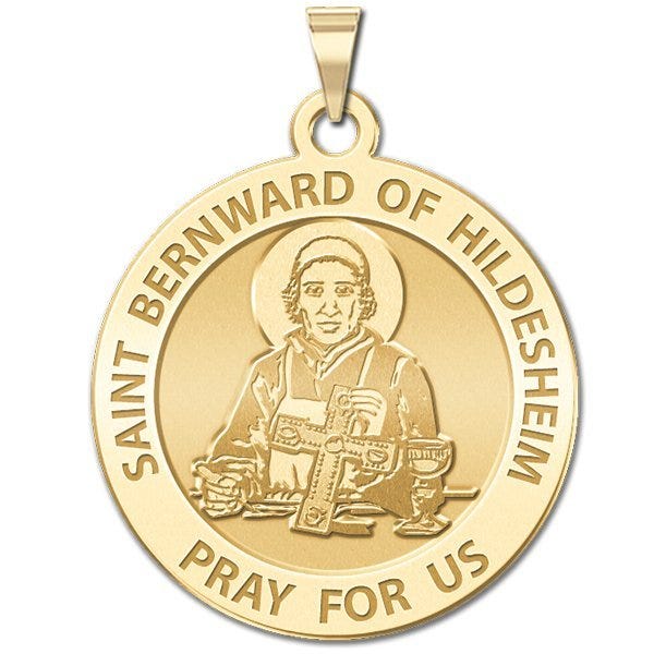 Saint Bernward of Hildesheim Round Religious Medal
