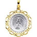 14K White And Miraculous Medal