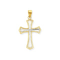 10K Gold Diamond-Cut Cross Pendant