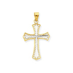 10K Gold Diamond-Cut Cross Pendant