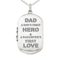 Dad Sons First Hero And Daughters First Love Dog Tag Photo Locket
