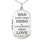 Dad Sons First Hero And Daughters First Love Dog Tag Photo Locket