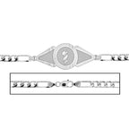 Sterling Silver Women's Figaro Link Medical ID Bracelet