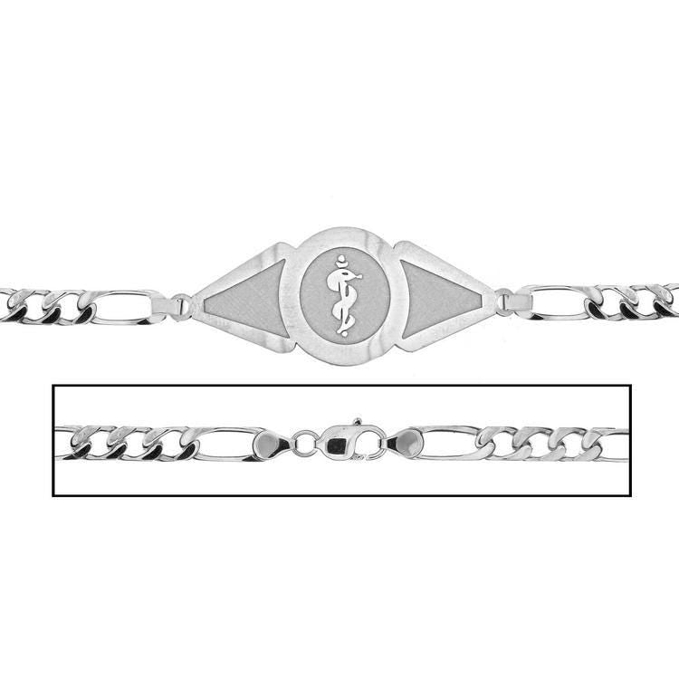 Sterling Silver Women's Figaro Link Medical ID Bracelet