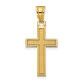 14K Small Satin Cross Pendant