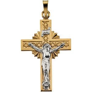 Two-Tone Crucifix Pendant
