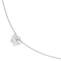 Sterling Silver Polished & Textured Butterfly Charm with 1In Ext. Anklet