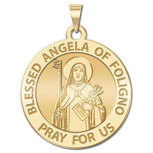 Blessed Angela of Foligno Round Religious Medal