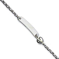 Custom Engraved Sterling Silver Children's Heart Charm ID Bracelet