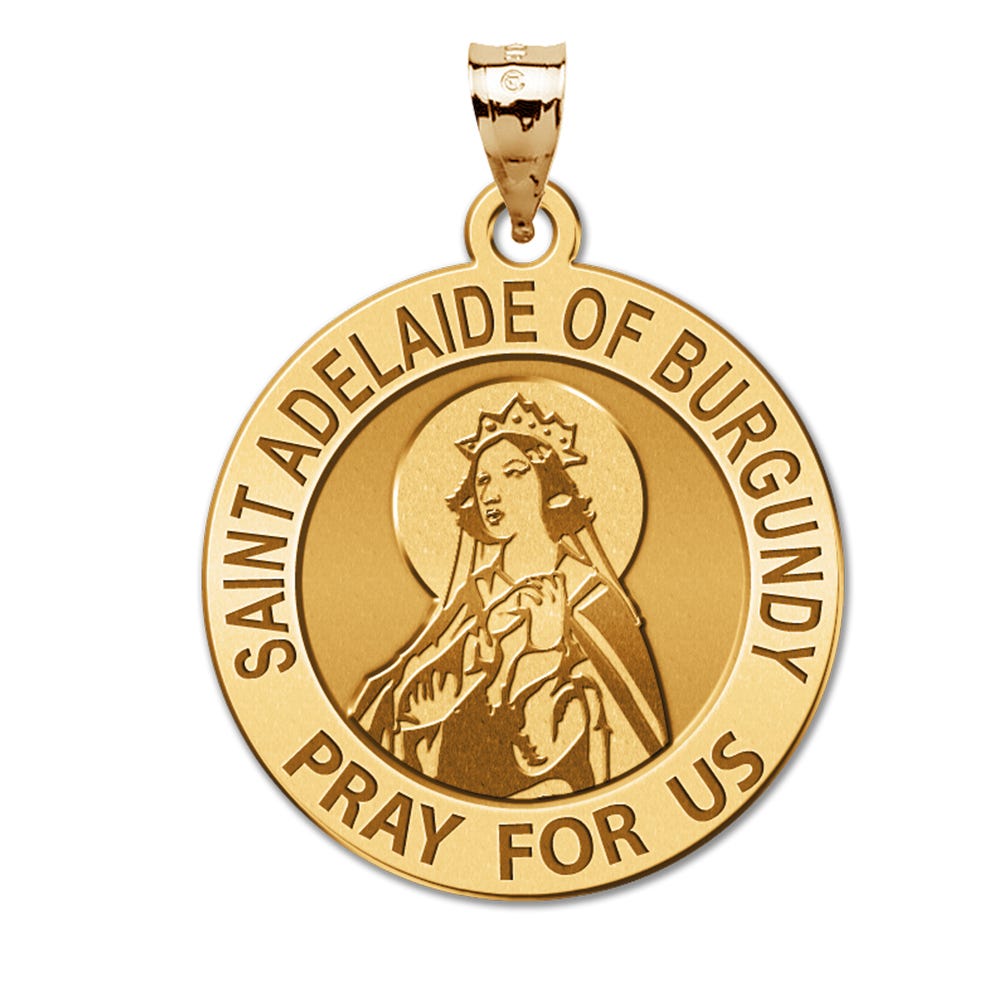 Saint Adelaide Of Burgundy Round Religious Medal