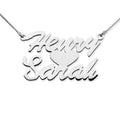 Stacked Script Name Necklace with Heart