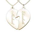 Couple's Engravable Two-Heart Pendant
