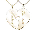 Couple's Engravable Two-Heart Pendant