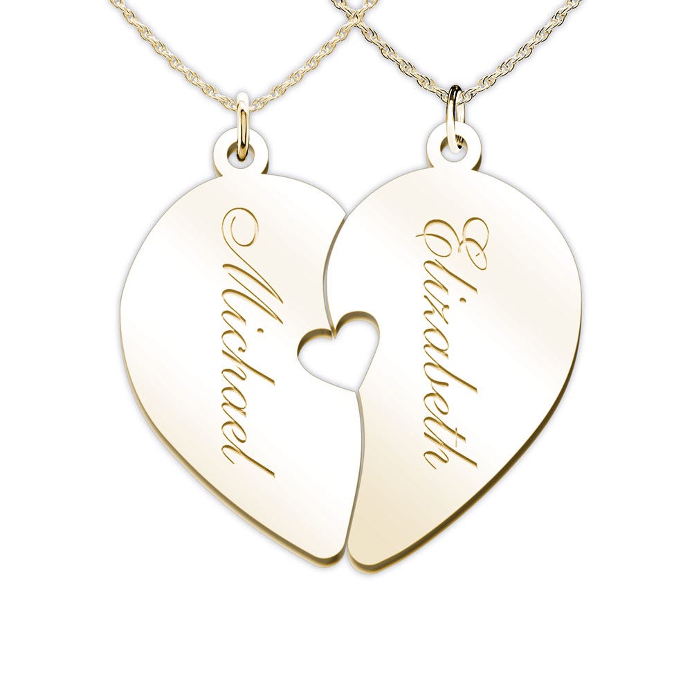 Couple's Engravable Two-Heart Pendant