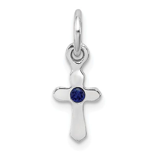 September Crystal Cross Pendant