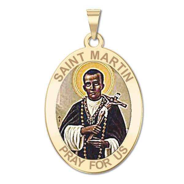 Saint Martin De Porres Color Oval Medal