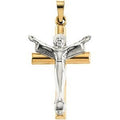 Two Tone Risen Christ Crucifix Pendant