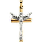 Two Tone Risen Christ Crucifix Pendant