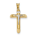 Two Tone Polished Crucifix Pendant