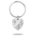 Heart Shape Cross with Footprints Cremation and Ash Vessel Keychain