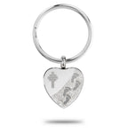 Heart Shape Cross with Footprints Cremation and Ash Vessel Keychain