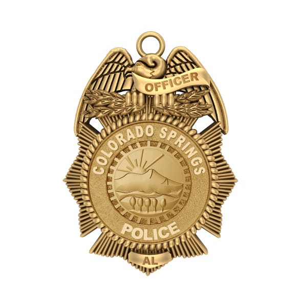 Personalized Colorado Springs Police Badge with Your Number