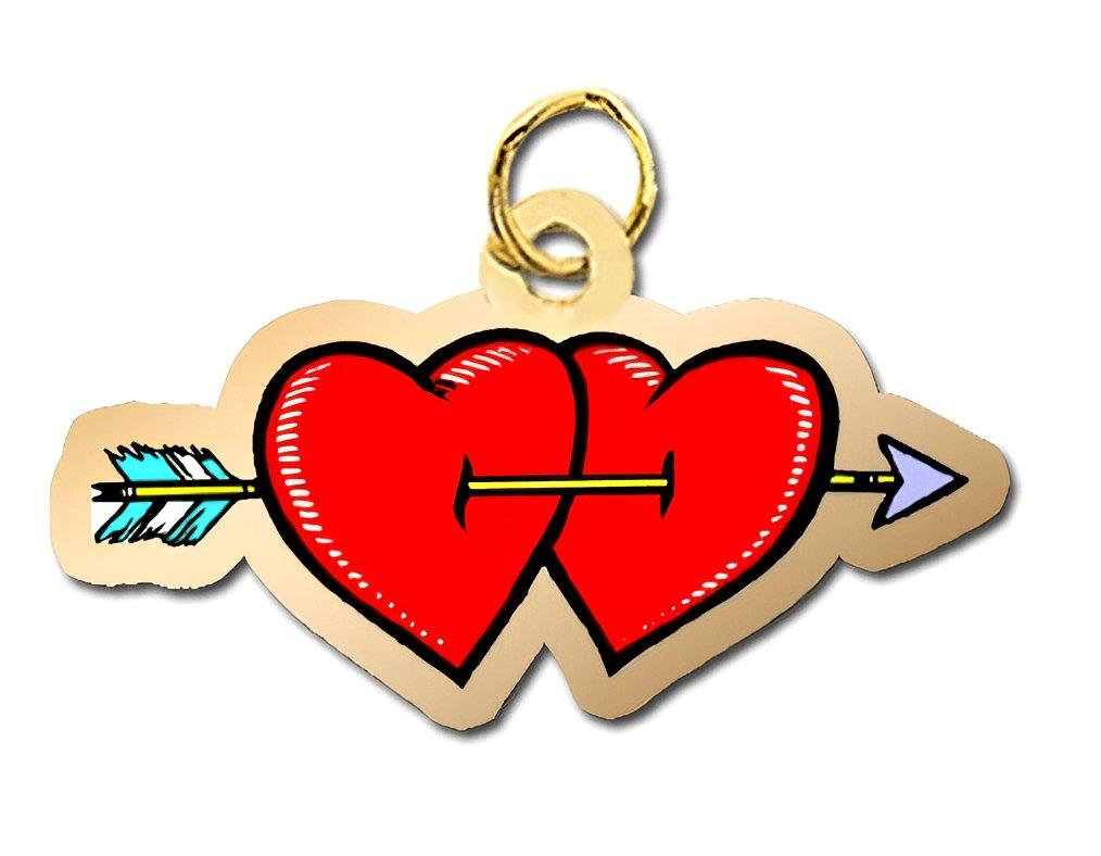 Double Heart and Arrow Charm