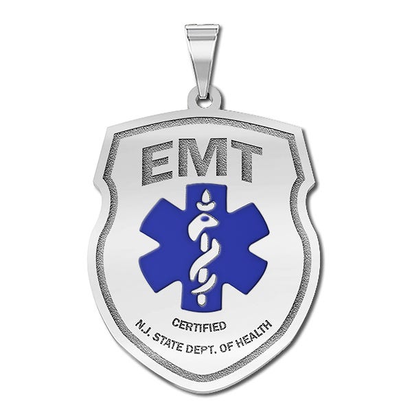 Personalized Certified Emt Pendant with Your Department